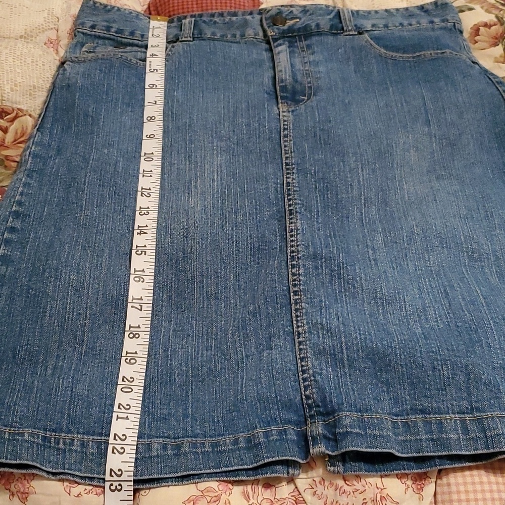 Kikit Jeans Medium Wash 5 Pocket Denim Jean Skirt Sz 14 Vintage Y2K Boho Western - Picture 10 of 11